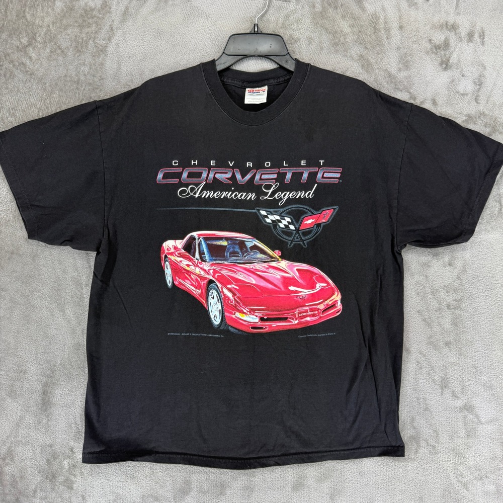 Vintage 1998 Chevrolet Corvette American Legend T Shirt XL Black Hanes C5 Car